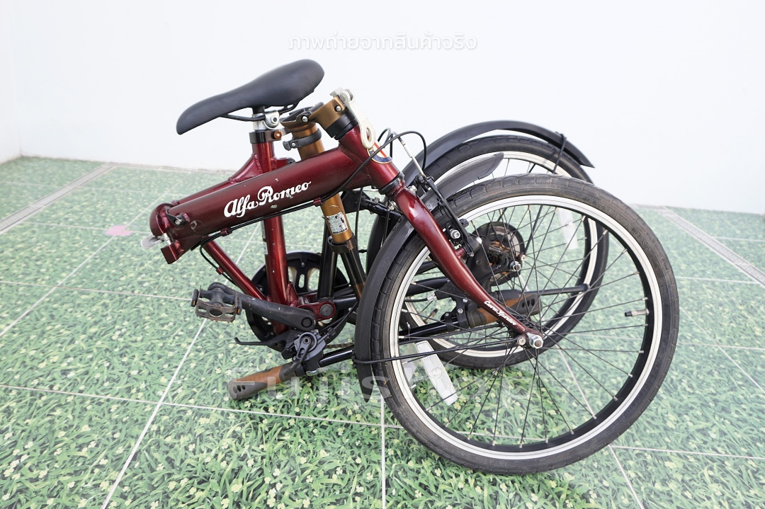 จักรยานพับได้ญี่ปุ่น - ล้อ 20 นิ้ว - เกียร์ 7 สปีด - อลูมิเนียม - โช๊คหลัง - Alpha Romeo - สีแดง [จักรยานมือสอง]