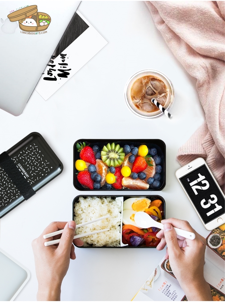 New Pattern Microwave Japanese Lunch Box - กล่องข้าวญี่ปุ่นพลาสติกลายใหม่