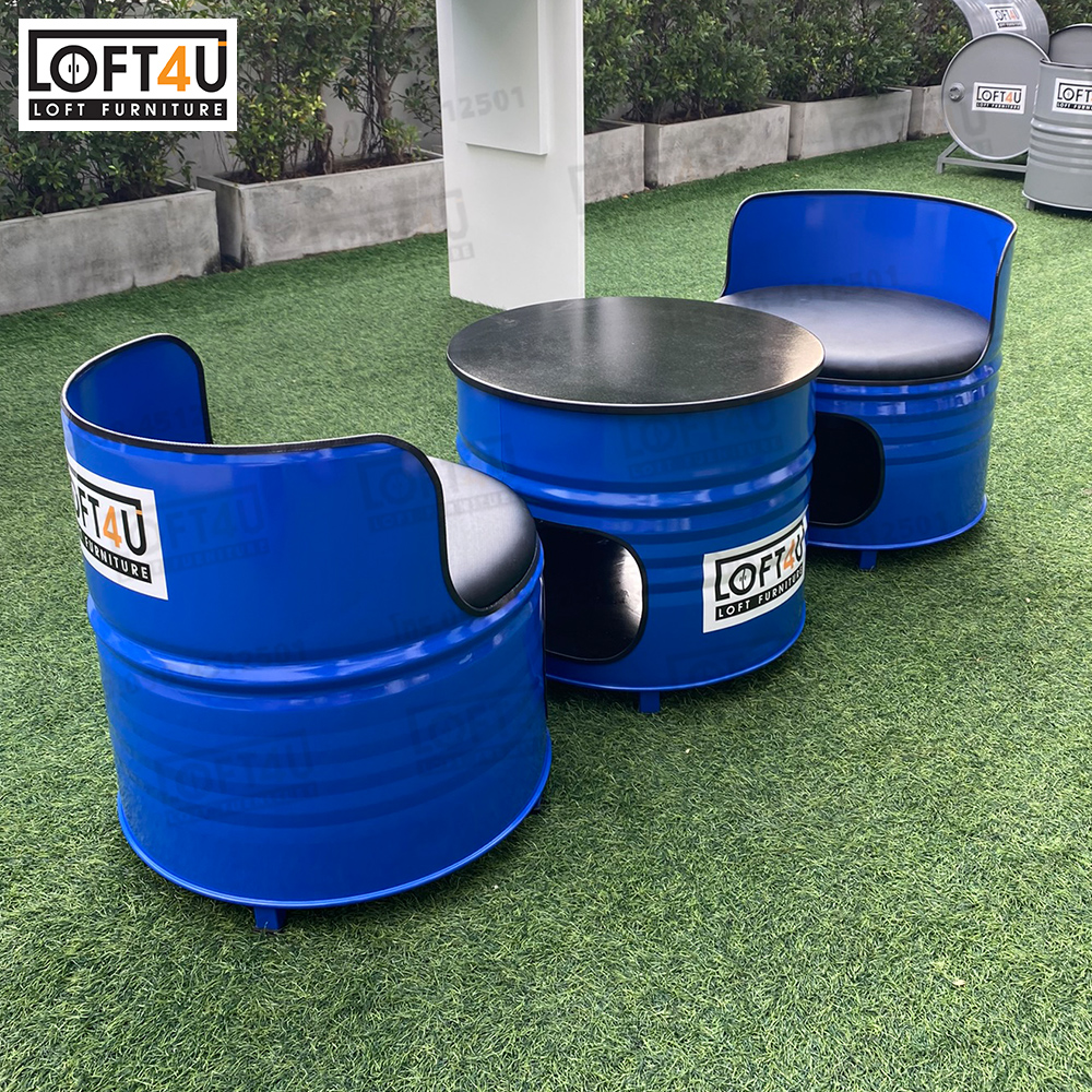 โต๊ะกาแฟ2ที่นั่ง Coffee Table Set : leather cushion / 2 seats