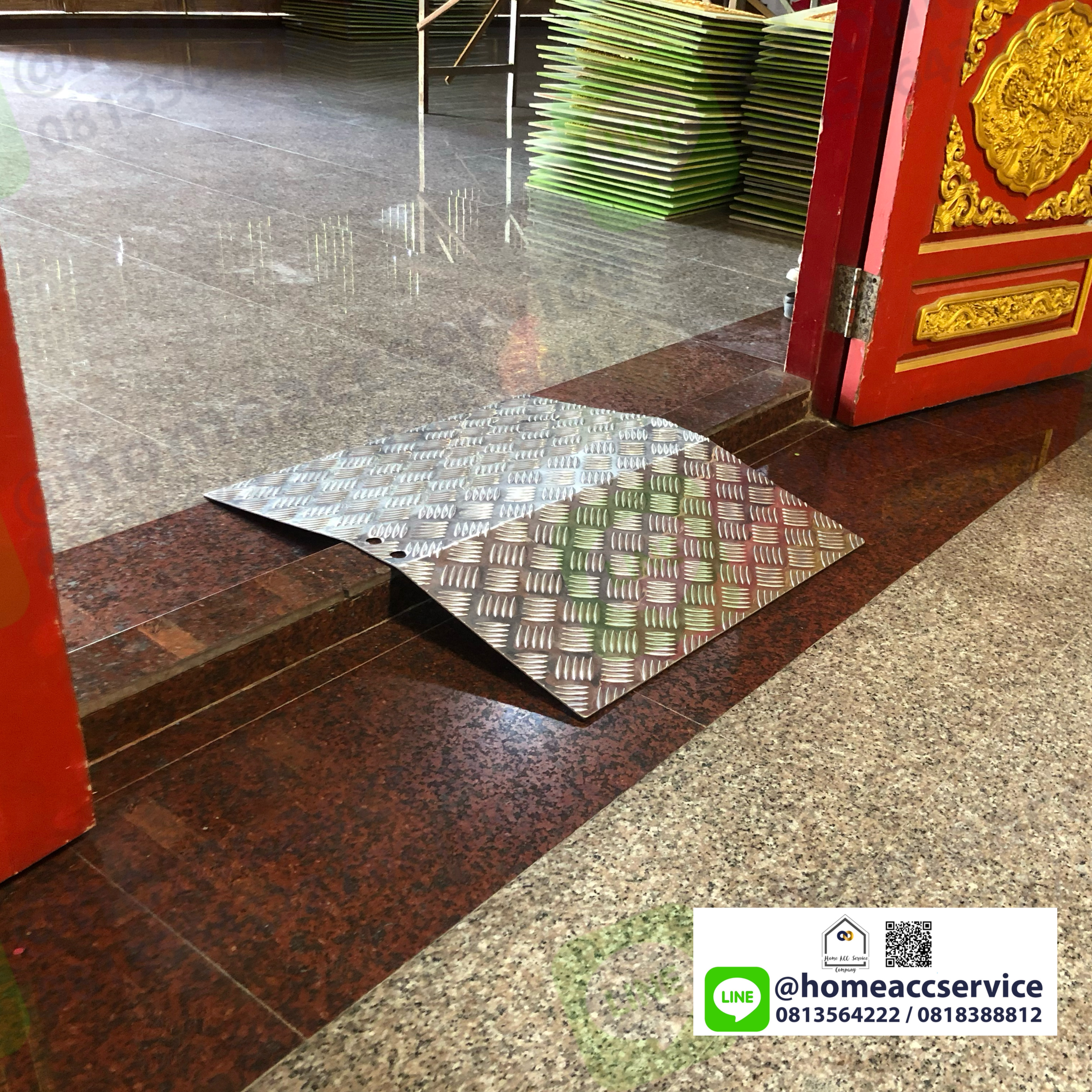 ทางลาดอลูมิเนียมรถเข็น สำเร็จรูป ข้ามธรณีประตู สูง6,8,10 ซม.- Door Threshold Ramp 6,8,10cm