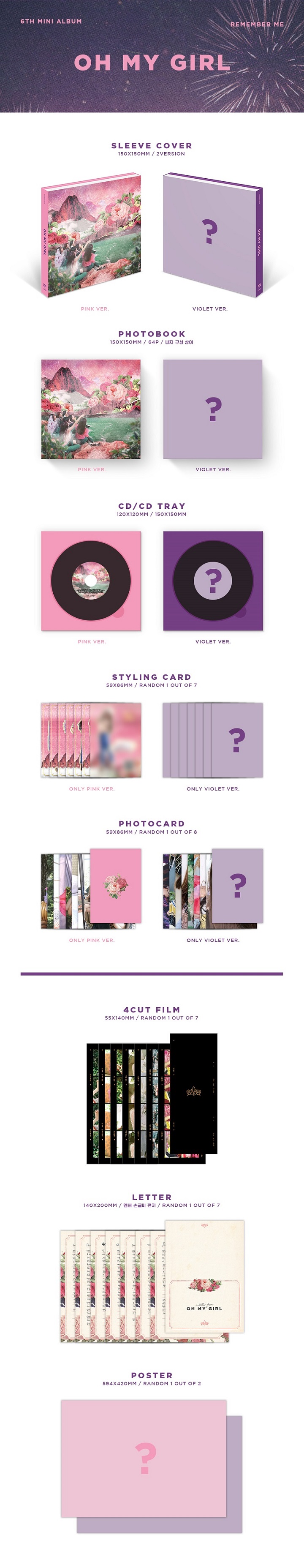 [PRE-ORDER] OH MY GIRL - 6th Mini Album "REMEMBER ME" (Random Cover - สุ่มปก)