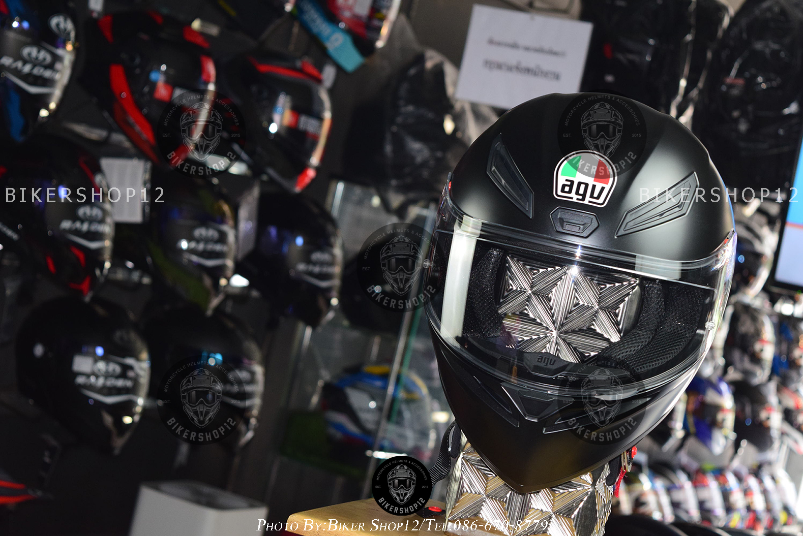หมวกกันน็อค AGV–K1S (ไม่มีแว่น) MATT BLACK