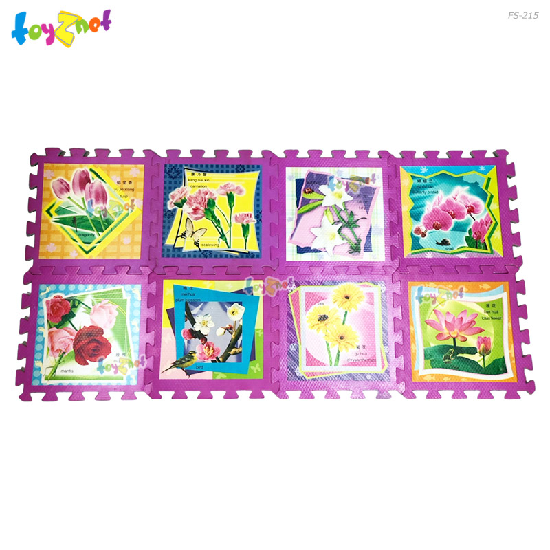Toyznet ส่งฟรี แผ่นโฟมปูพี้นลายดอกไม้ 8 แผ่น (ภาษาจีนแบบพินอิน) รุ่น FS-215