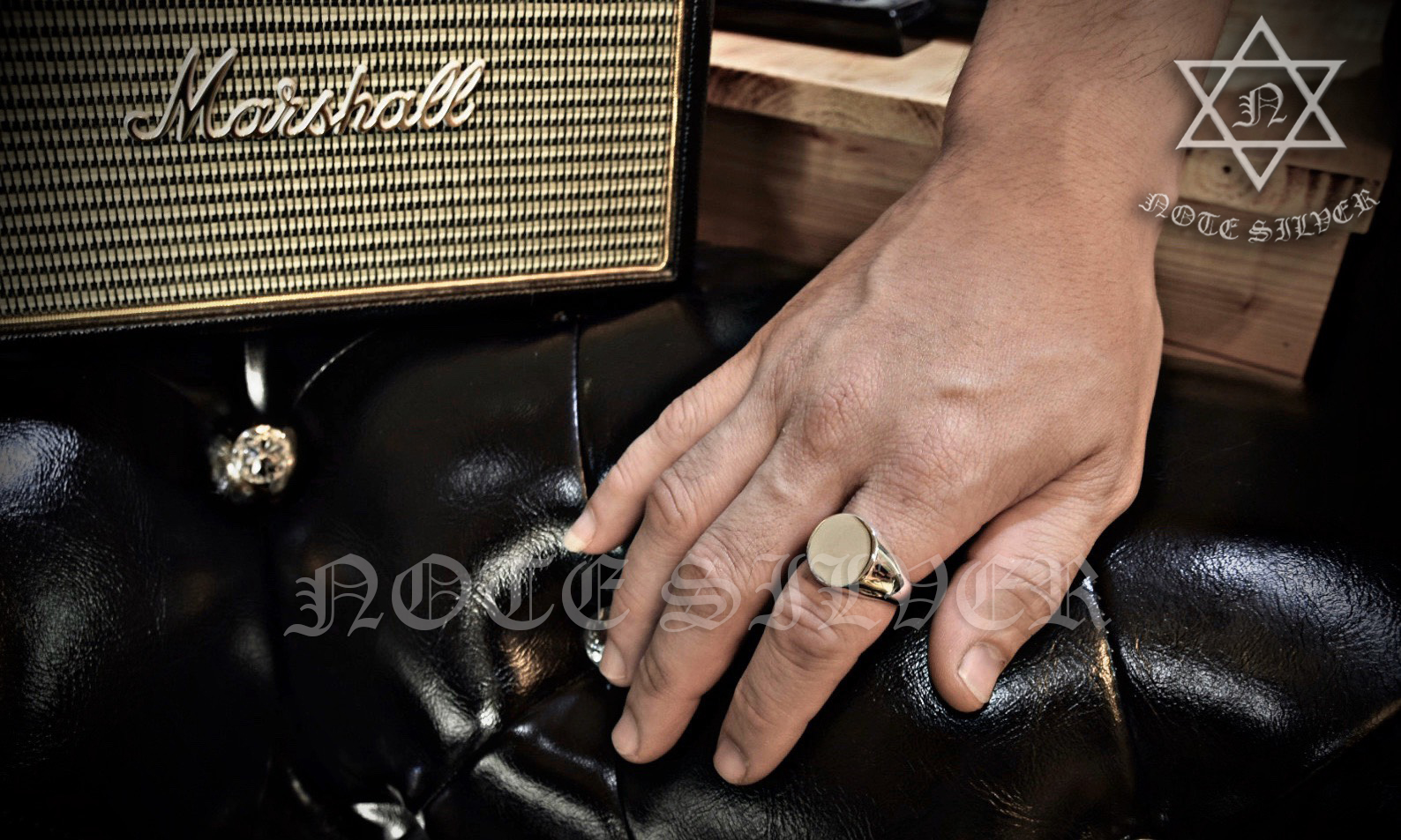 แหวนเงินแท้ ทรงเรียบหน้ากลม ใหญ่ Sterling Silver 925 NSRG2124