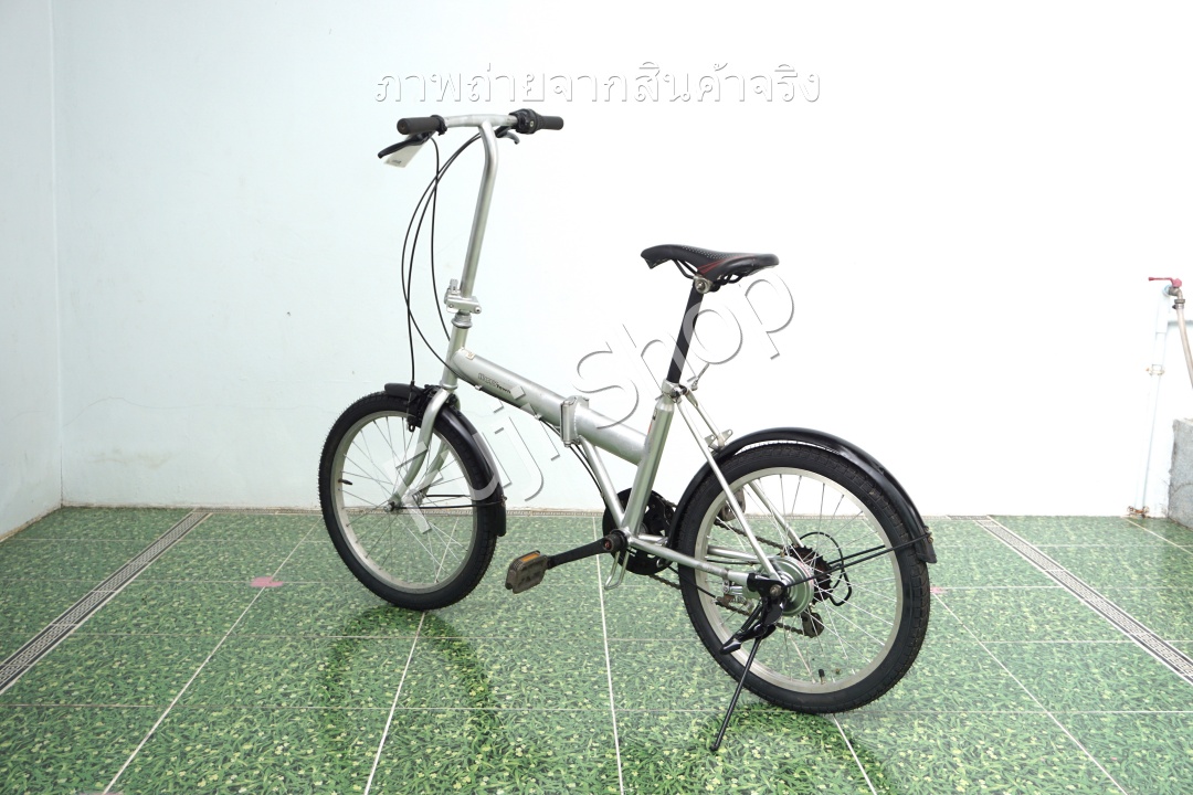 จักรยานพับได้ญี่ปุ่น - ล้อ 20 นิ้ว - มีเกียร์ - Happy Town - สีเงิน [จักรยานมือสอง]