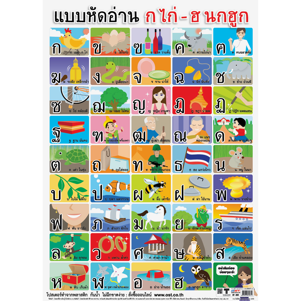 Thai Alphabets Educational Posters No.061