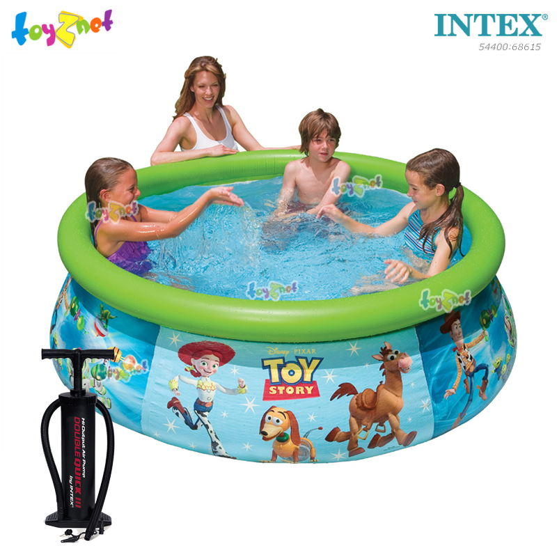Intex Toy Story Easy Set Pool 6 ft. 1.83x0.51 m. No.54400 + Double Quick III Hand Pump