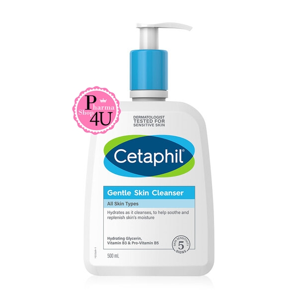 Cetaphil Gentle Skin Cleanser 500mL เซตาฟิล เจนเทิล สกิน คลีนเซอร์ 500มล. ผลิตภัณฑ์ ทำความสะอาดผิว สำหรับผิวบอบบาง