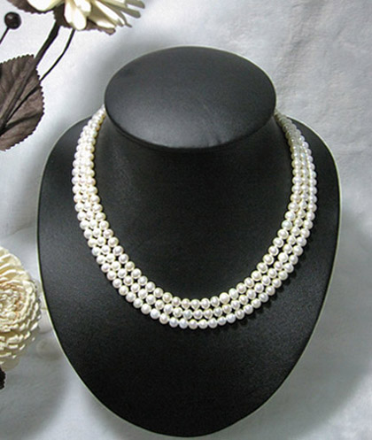 สร้อยคอไข่มุกแท้ กลมยาว 50 นิ้ว ใส่ได้หลายแบบ 5-6 มิล