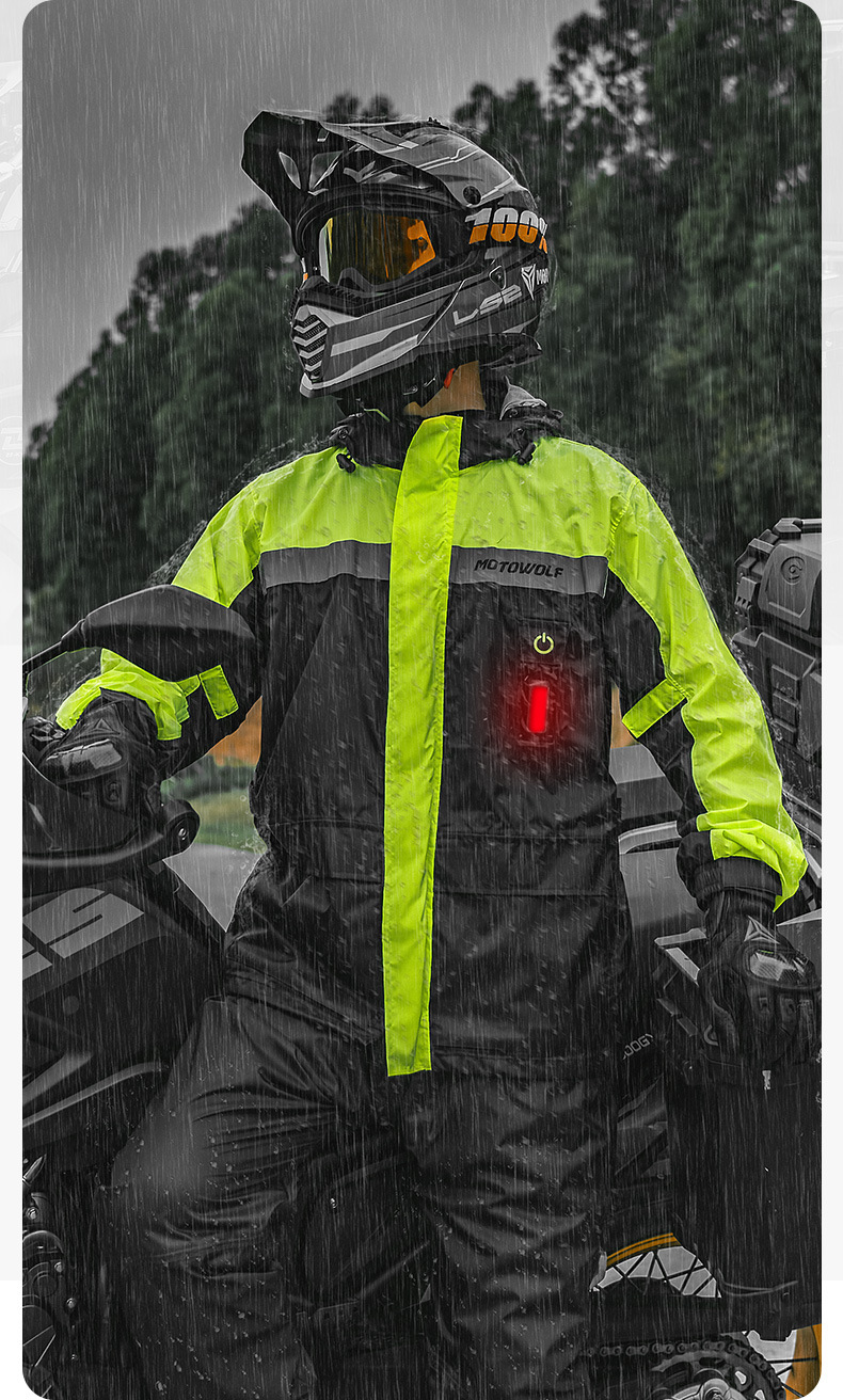 เสื้อและกางเกงกันฝน MOTOWOLF MDL0402B