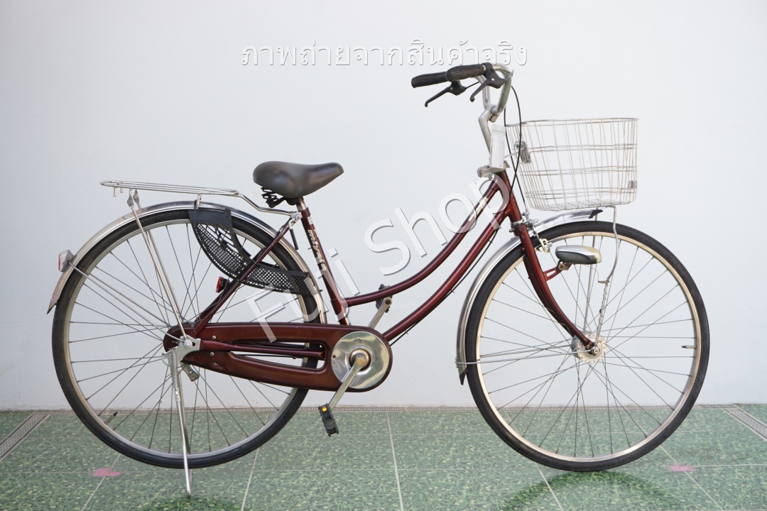 จักรยานแม่บ้านญี่ปุ่น - ล้อ 27 นิ้ว - ไม่มีเกียร์ - ไฟหน้าอัตโนมัติ - Miyata - สีแดง [จักรยานมือสอง]
