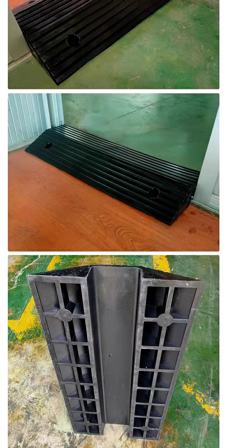 ทางลาดยางครอบท่อ ครอบสายไฟ ข้ามธรณีประตู สูง 10ซม. กว้าง 50ซม. ยาว 80 ซม.(ด้าน) นน.14kg.ขนาดช่อง 12x8cm รับนน.สูงสุด1ตัน.- Rubber Wire Cover Ramp 10x50x80 cm 7 kg สำเนา