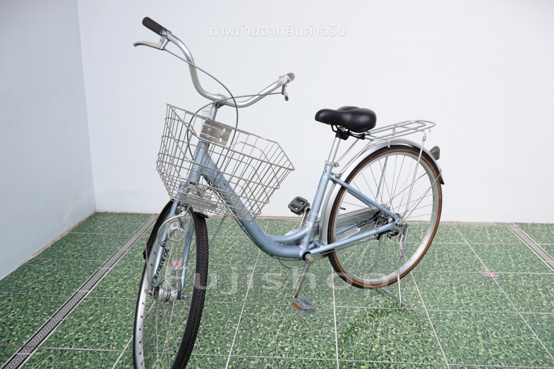 จักรยานแม่บ้านญี่ปุ่น - ล้อ 26 นิ้ว - ไม่มีเกียร์ - อลูมิเนียม - ไฟหน้าอัตโนมัติ - สีฟ้า [จักรยานมือสอง]