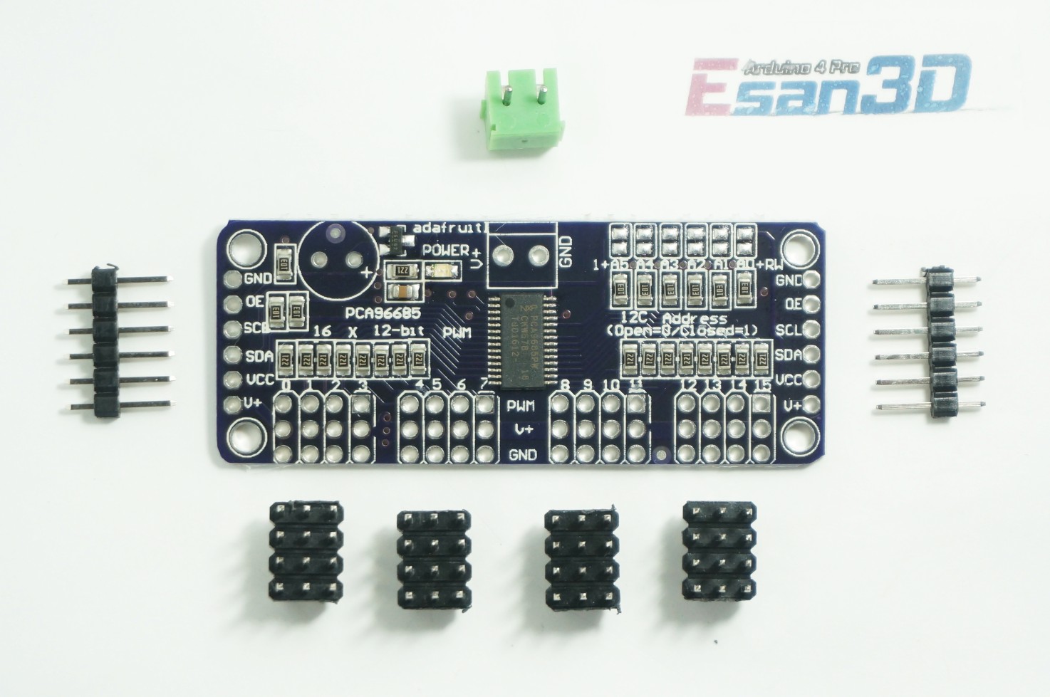 16 Channel 12-bit PWM Servo Driver (PCA9685)