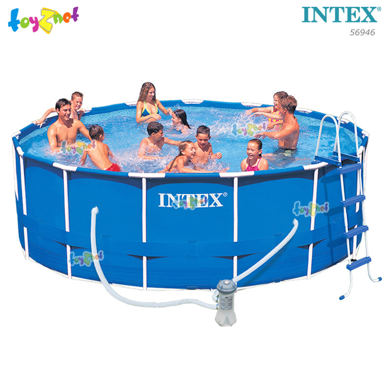 Intex 15ft Metal Frame Pool Set w/Cartr. Filter Pump (4.57 x 1.22 m.) No.56946