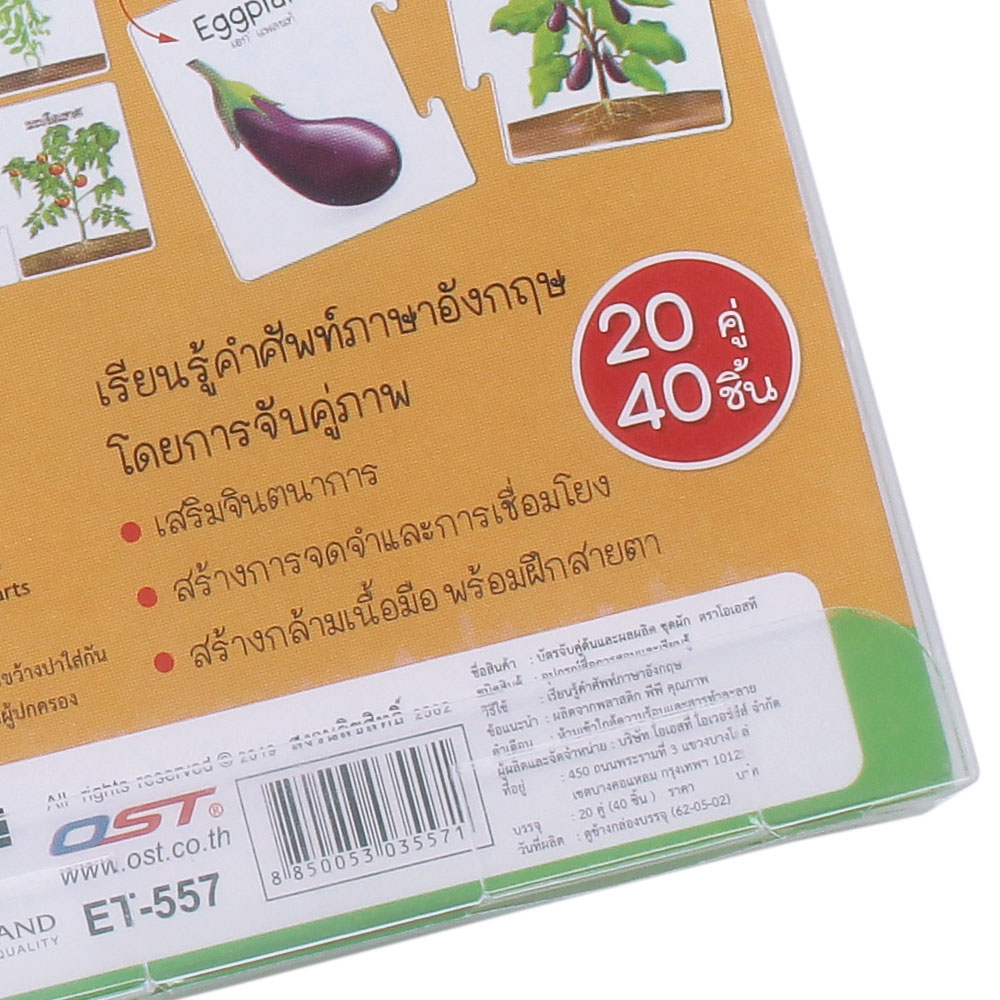 เกมต่อภาพจับคู่ บัตรคำ ชุดผัก ต้นและผลผลิต ET-557