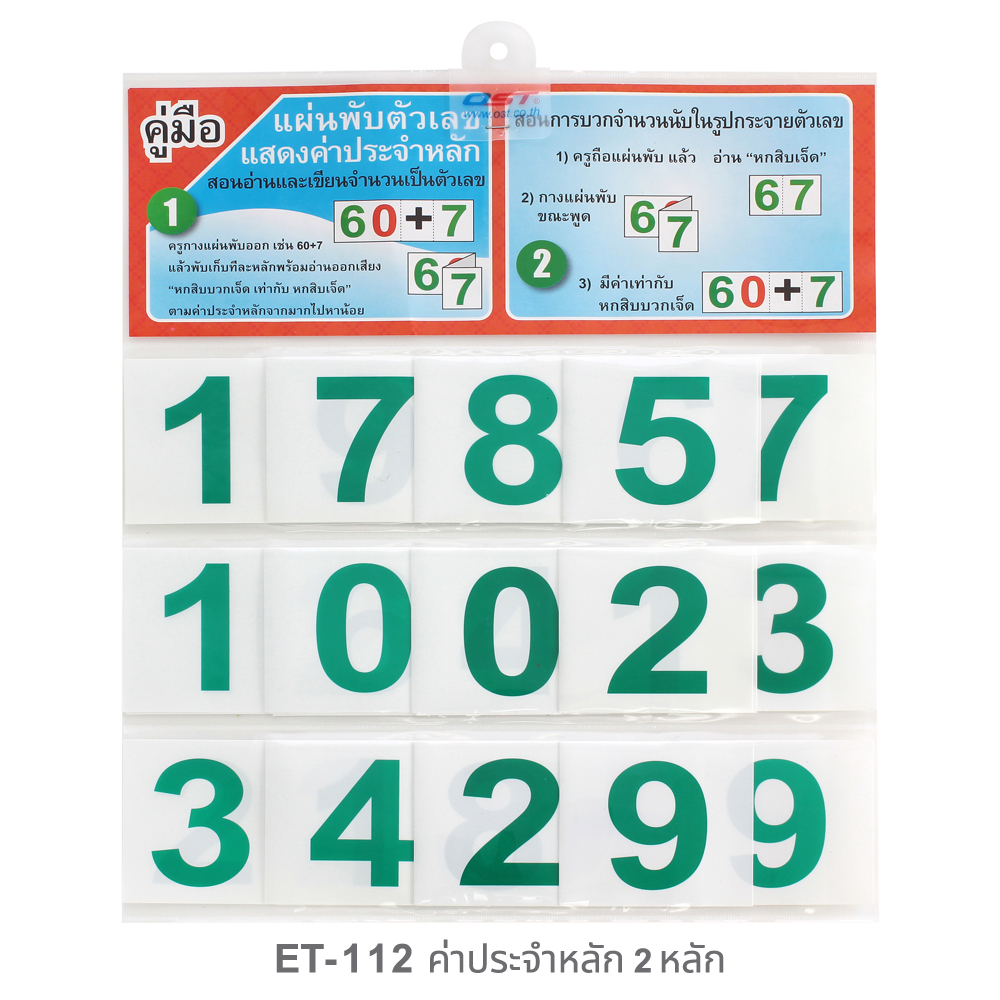 ชุดเรียนรู้ ค่าประจำหลัก 2หลัก แบบกระจาย ET-112