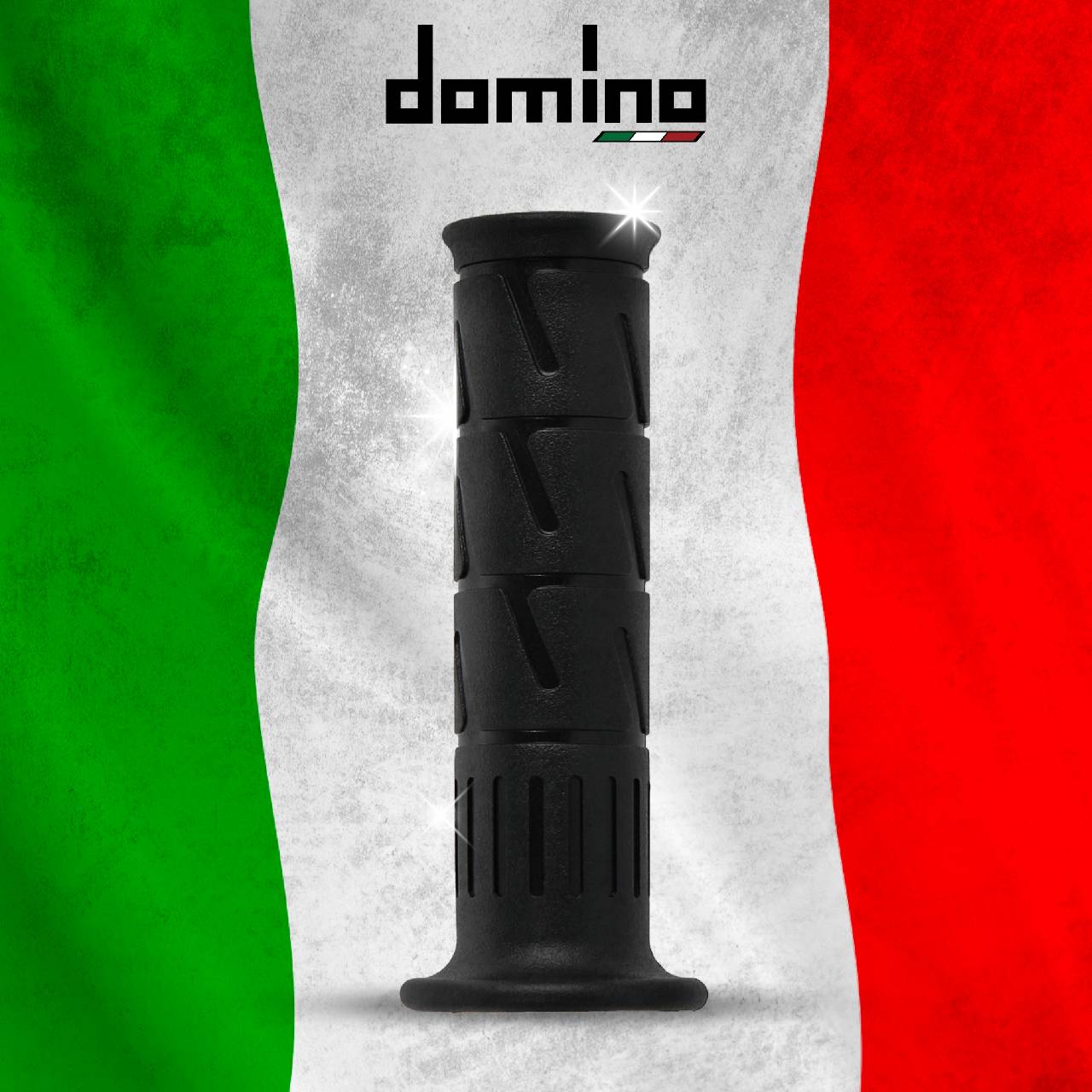 ปลอกแฮนด์ DOMINO Kawazaki style grips 125mm สีดำ