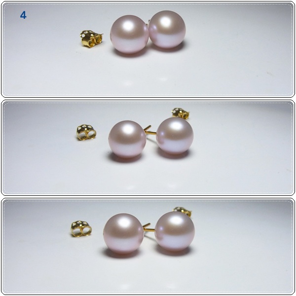 ต่างหูไข่มุกแท้ 7.5-8มิล กลม ก้านทอง 14k AAA (สั่งสีตามหมายเลขที่ระบุบนภาพ)