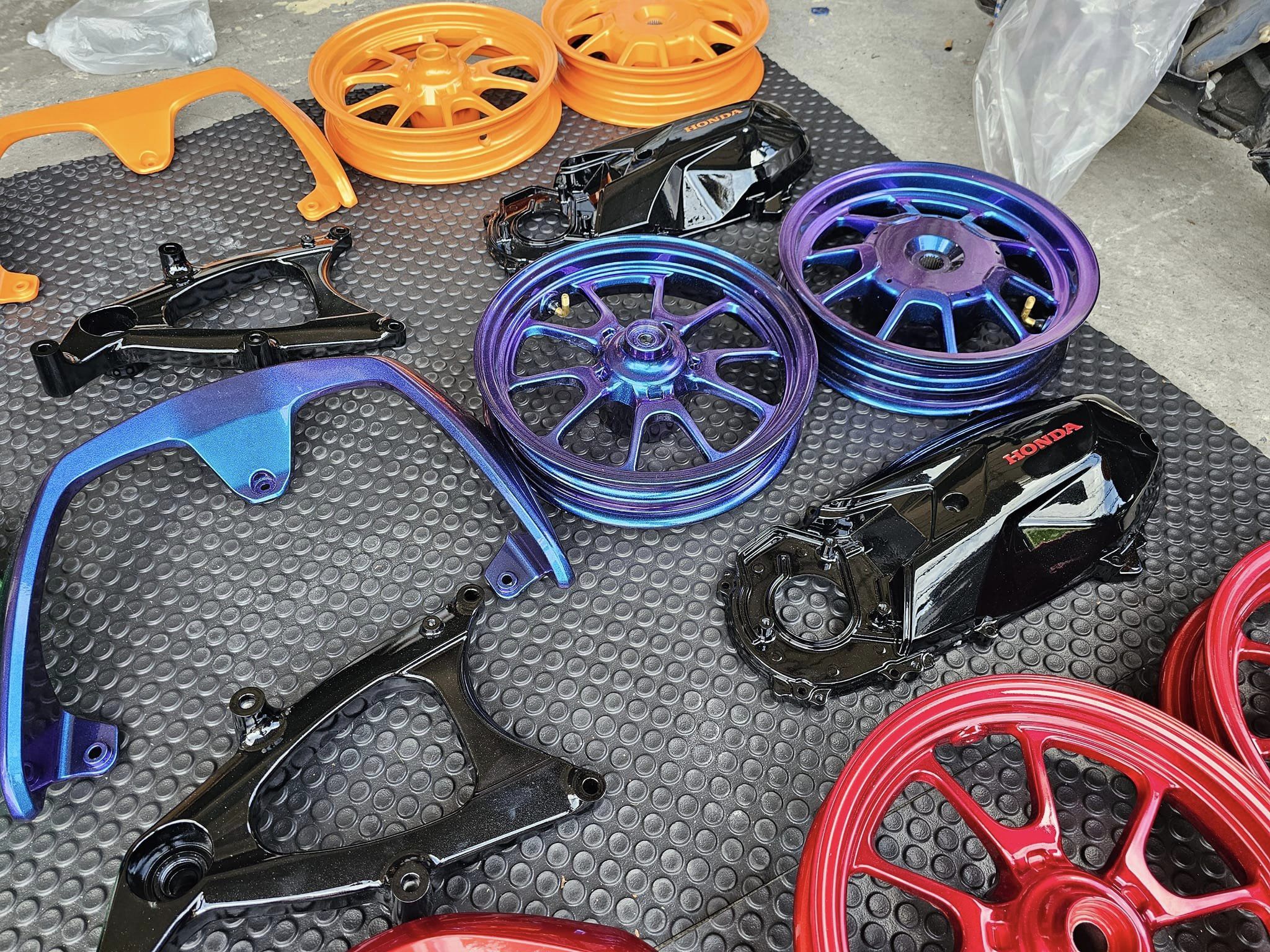 ล้อ-จับหลัง-แคร้-สวิงอาร์ม ทำสี พร้อมสับ Honda Giorno+