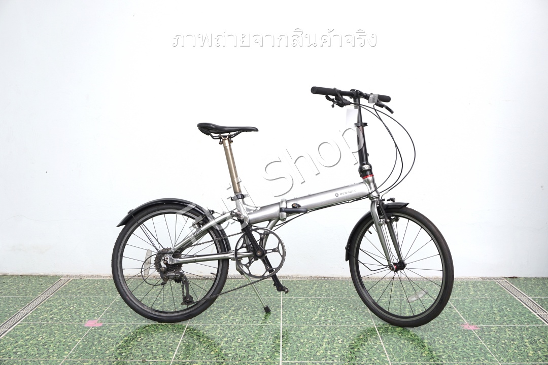 จักรยานพับได้ญี่ปุ่น - ล้อ 20 (451) - เกียร์ 9 สปีด - อลูมิเนียม - Renault Platinum Mach 8 - สีเงิน [จักรยานมือสอง]