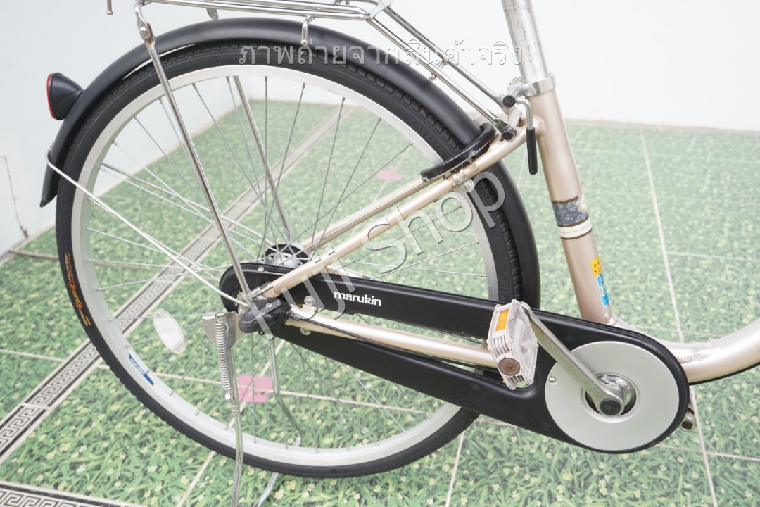 จักรยานแม่บ้านญี่ปุ่น - ล้อ 26 นิ้ว - เกียร์ดุม 3 สปีด - อลูมิเนียม - ไฟหน้าอัตโนมัติ - สีทอง [จักรยานมือสอง]