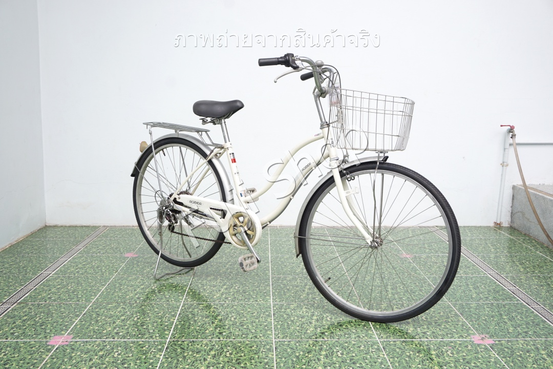 จักรยานแม่บ้านญี่ปุ่น - ล้อ 26 นิ้ว - เกียร์ 6 สปีด - สีขาว [จักรยานมือสอง]