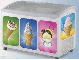 ตู้แช่ไอศกรีม 105ซม. ฝาเลื่อนกระจกโค้ง 10หลุม SANDEN INTERCOOL