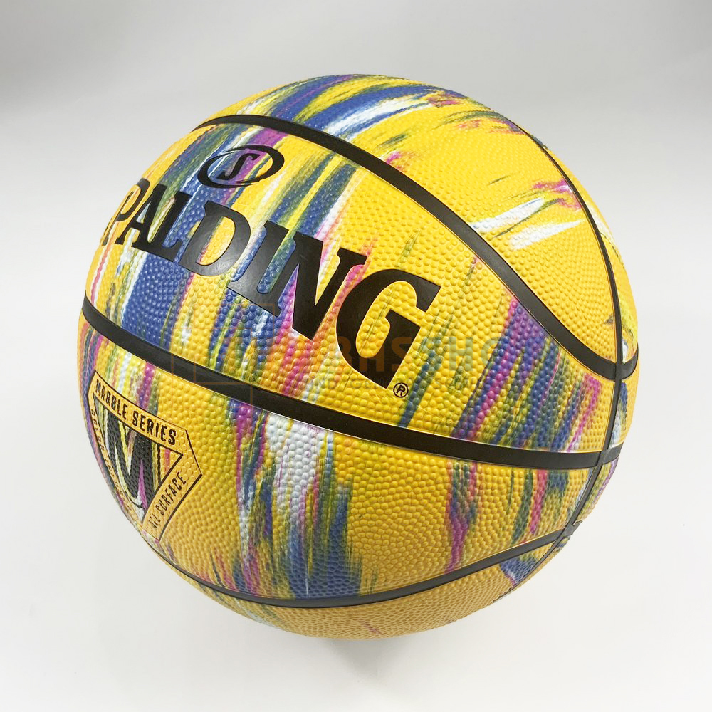 (ของแท้ 100%) บาสเกตบอล ลูกบาส Spalding Marble Series (Yellow) บาสเกตบอลยาง เบอร์7