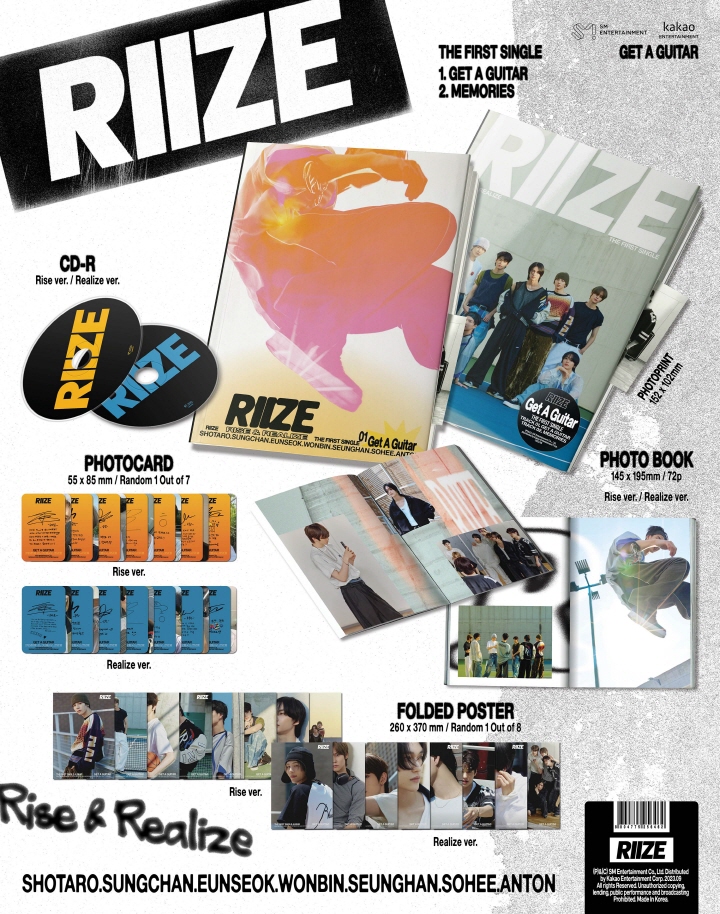 [PRE-ORDER] RIIZE - 1st Single Album "Get A Guitar"
