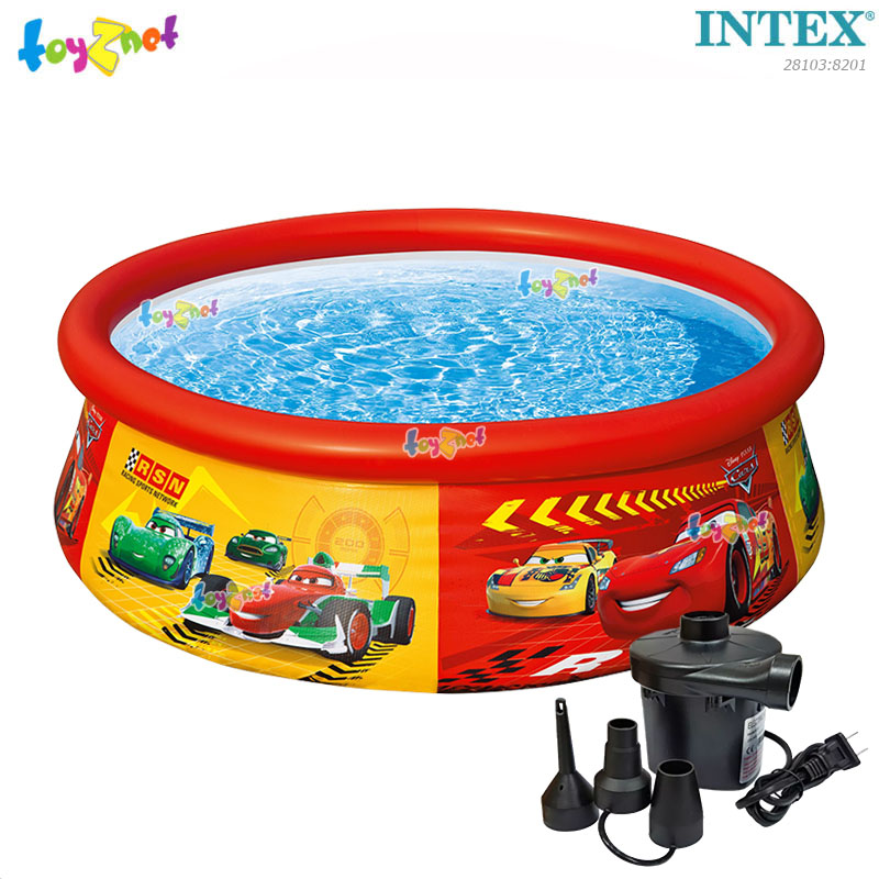 Intex Cars Easy Set Pool 6 ft. 1.83x0.51 m. No.28103 + Elec. Air Pump