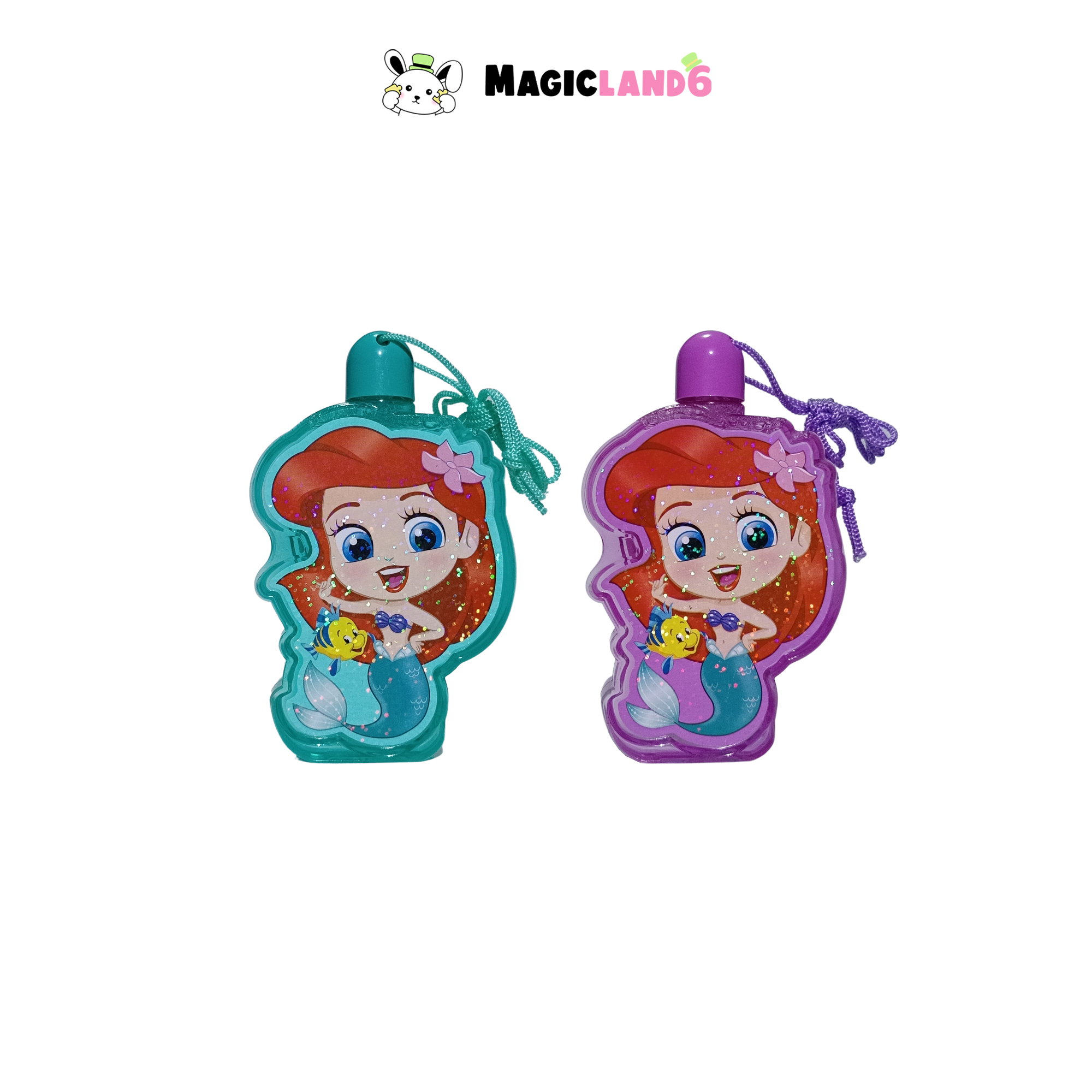 Bubbles Mini Ariel PR-2880 Disney Princess Toy ที่เป่าฟองเจ้าหญิง เป่าฟองใส เป่าฟองลายการ์ตูนพร้อมสายคล้องคอ ของเล่นเด็ก ลายการ์ตูนดิสนีย์
