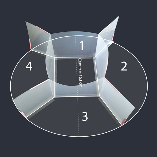 ฉากกั้นบนโต๊ะ เพื่อความเป็นส่วนตัว JP-036 วางแบบวงกลม 4 แผ่น