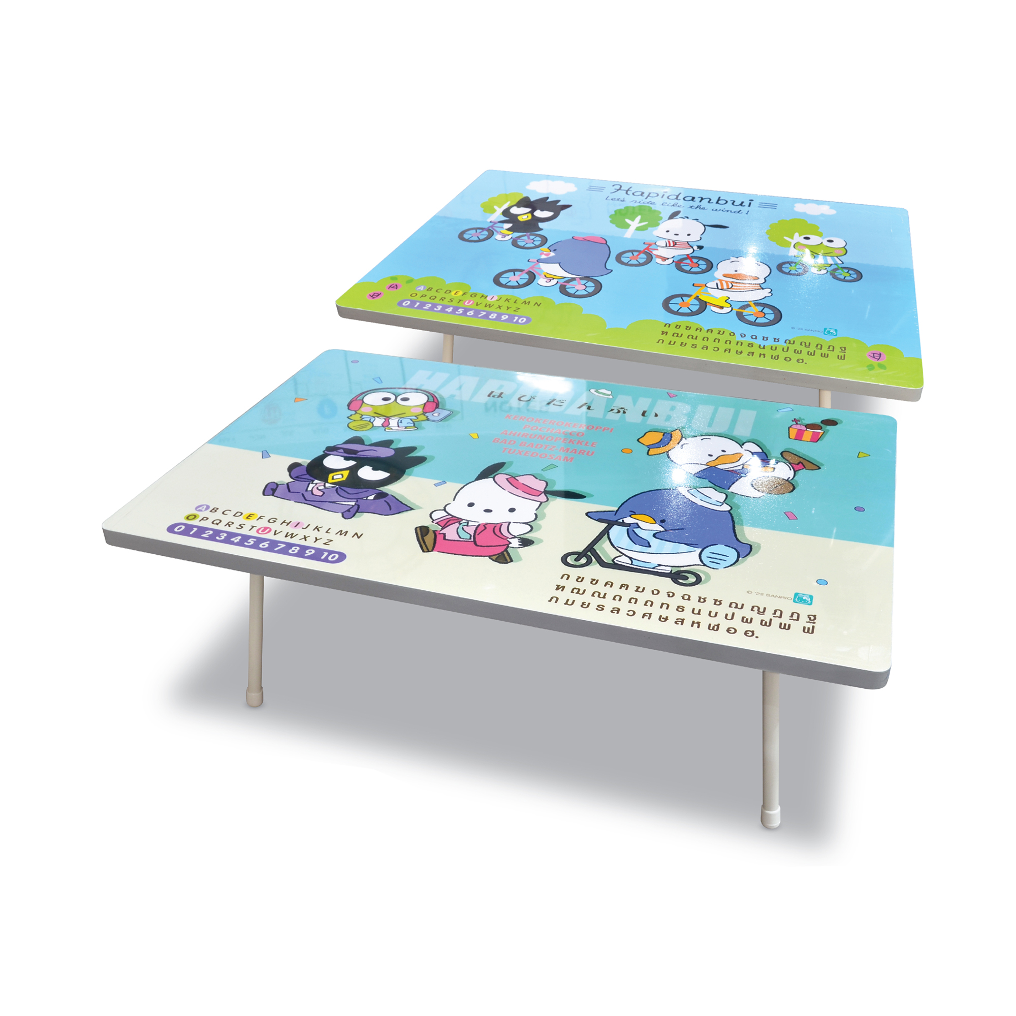 Japanese Table Sanrio โต๊ะญี่ปุ่นลายน่ารัก ตัวอักษร ABC กขค ลายการ์ตูนซานริโอ ขนาด 40x60 ซม.