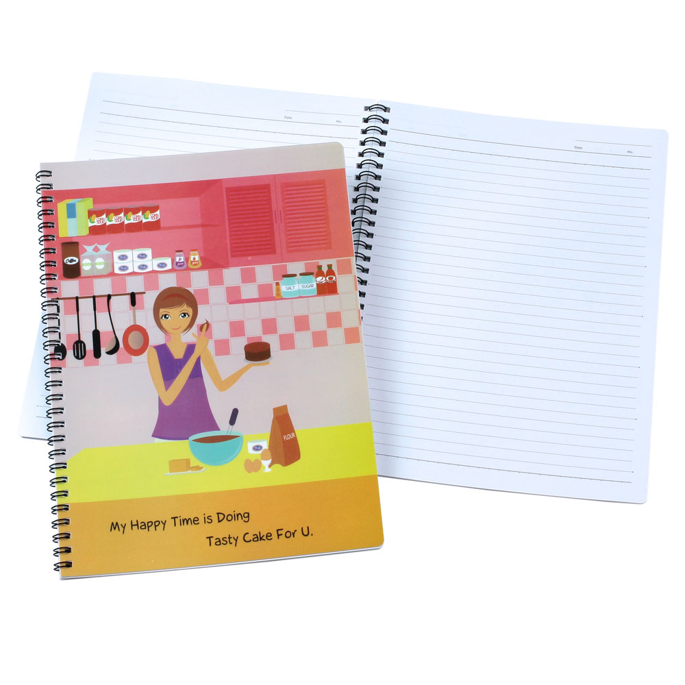 สมุดเขียน B5 ปกพลาสติกสันลวด ลาย Relax NT-509