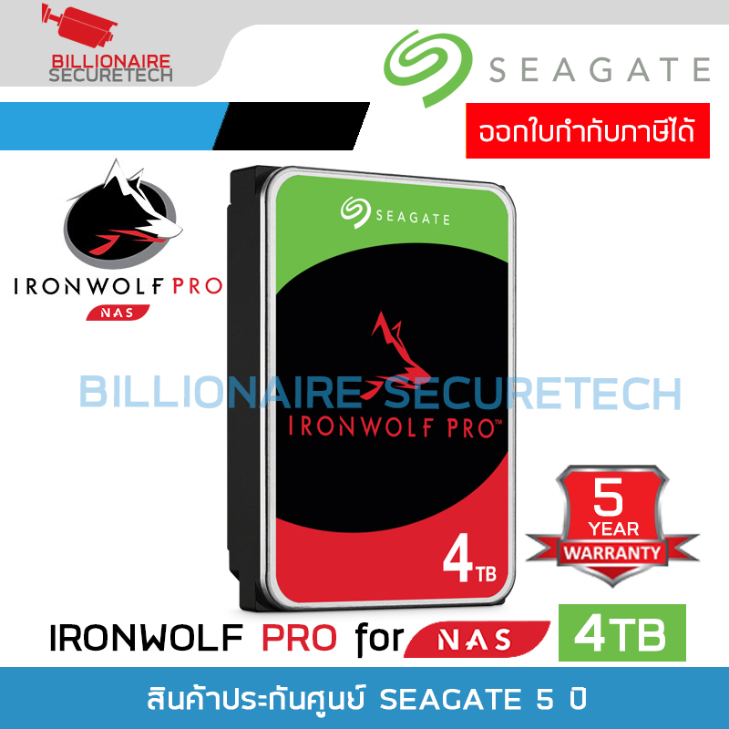 SEAGATE IRONWOLF PRO NAS Hard Drive 4 TB SATA III ( 7200RPM, 256MB, SATA-3, ST4000NT001 ) Cache 256 MB / Rotational Speed 7200 RPM / For NAS 5Y BY BILLIONAIRE SECURETECH ST4000NT001