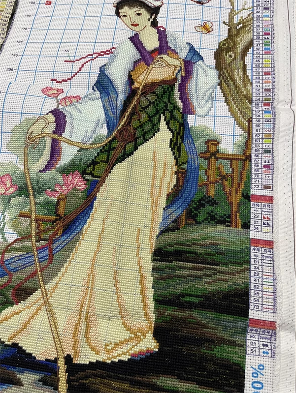 lady-1115 *สินค้าหมด* ชุดปักครอสติช ลายเซต 4 ชิ้น สาวงามจีน (ปักครั้งละ 3 เส้นเล็ก) ขนาดภาพละ 36*96*4 ซม ผ้าครอสติช 11CTพิมพ์ลายปักบนผ้า ไหมคอตตอน 251 สี ผังลาย เข็ม