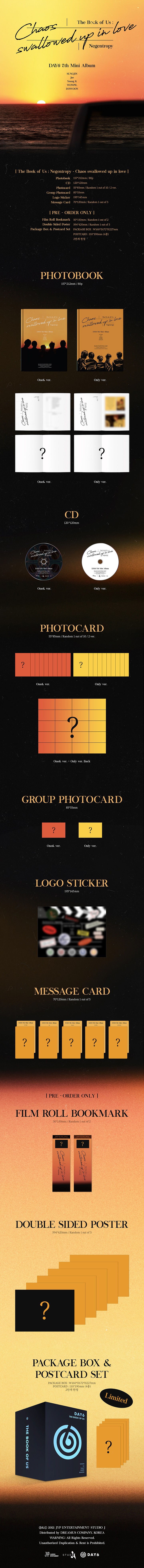 [PRE-ORDER] DAY6 - 7th Mini Album "The Book of Us : Negentropy - Chaos swallowed up in love"