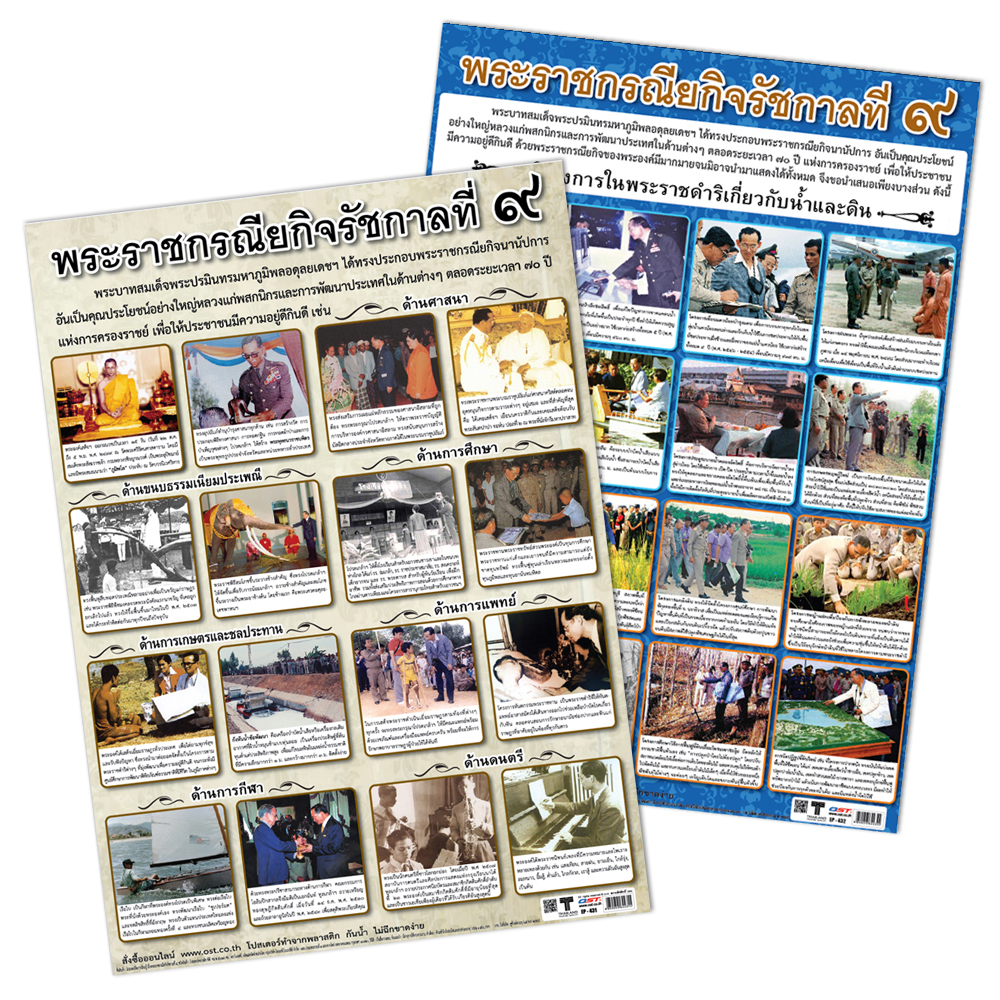 Activities of His Majesty King Bhumibol Adulyadej Educational Posters