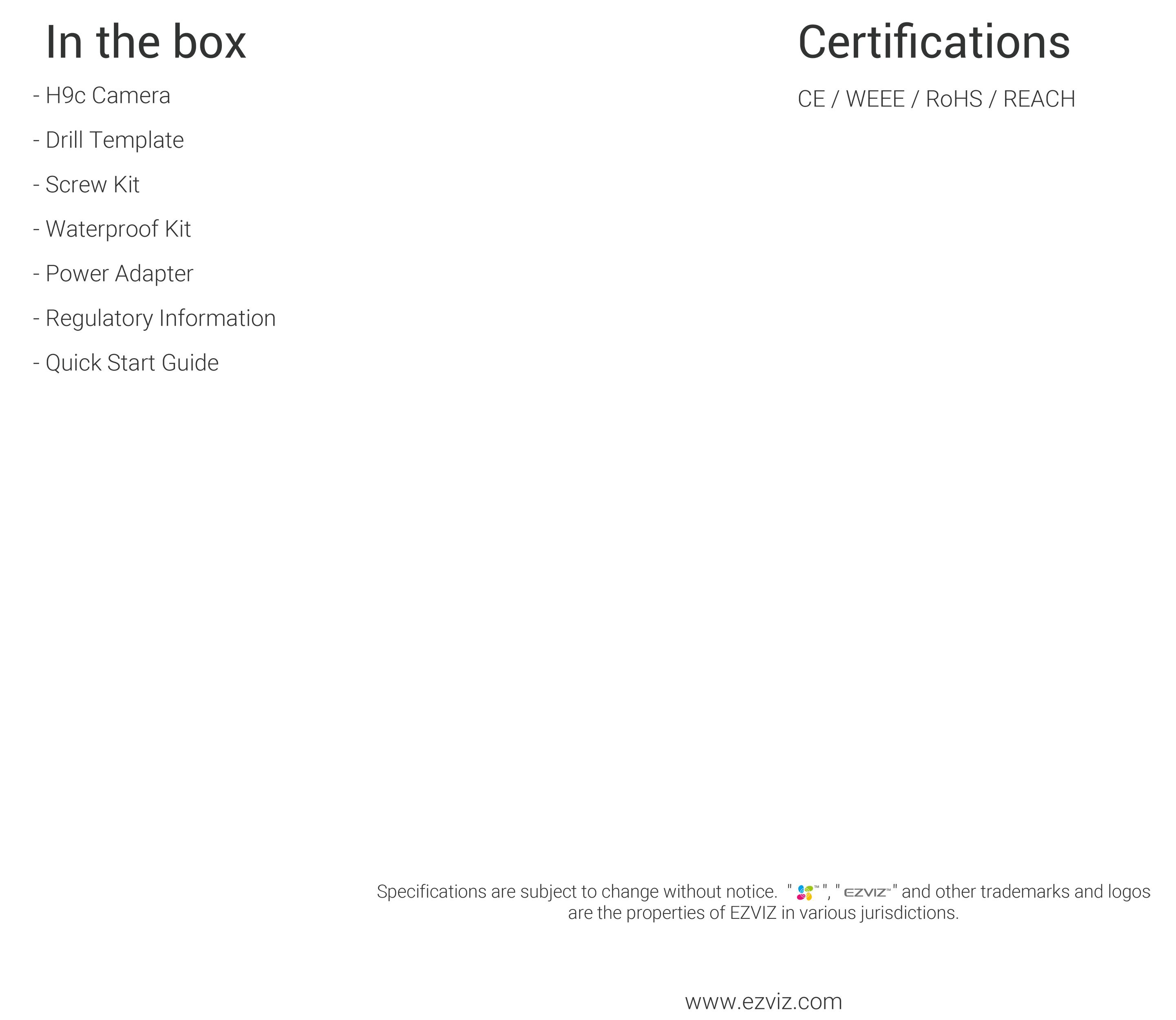 EZVIZ H9c Dual 2K กล้องวงจรปิดระบบ IP WIFI ความละเอียด 2K DUAL LENS ภาพสี 24 ชม. มีไมค์และลำโพงในตัว ติดตั้งภายนอกได้ BY BILLIONAIRE SECURETECH EZVIZ H9c Dual 2K