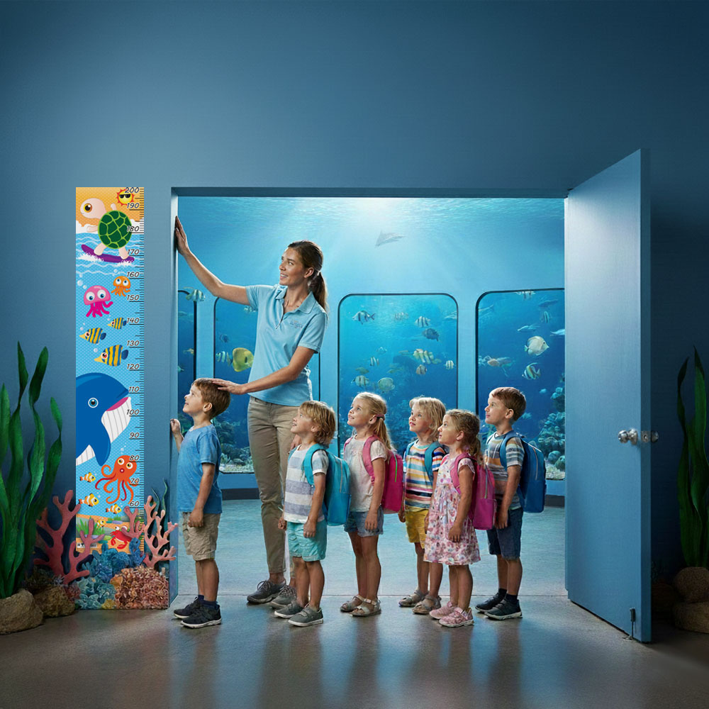 ที่วัดส่วนสูง 40-200ซม. ลายสัตว์โลก2 ER-640 ปลาวาฬ