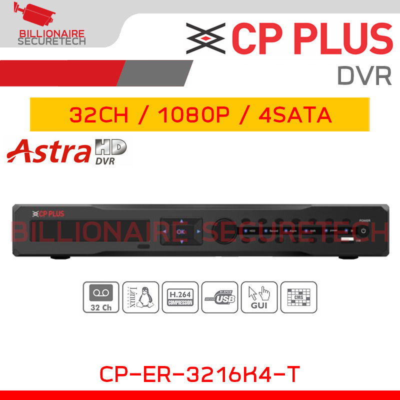 CP PLUS CP-ER-3216K4-T DVR 32CH, 1080P, 4SATA, H.264 BY BILLIONAIRE SECURETECH CP-ER-3216K4-T
