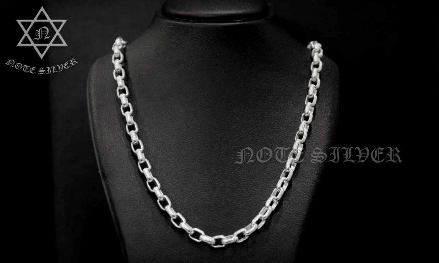 สร้อยเงินแท้ ลายโซ่หน้าเรียบ ทรงเหลี่ยม 24'' Sterling Silver 925 NSNL2658
