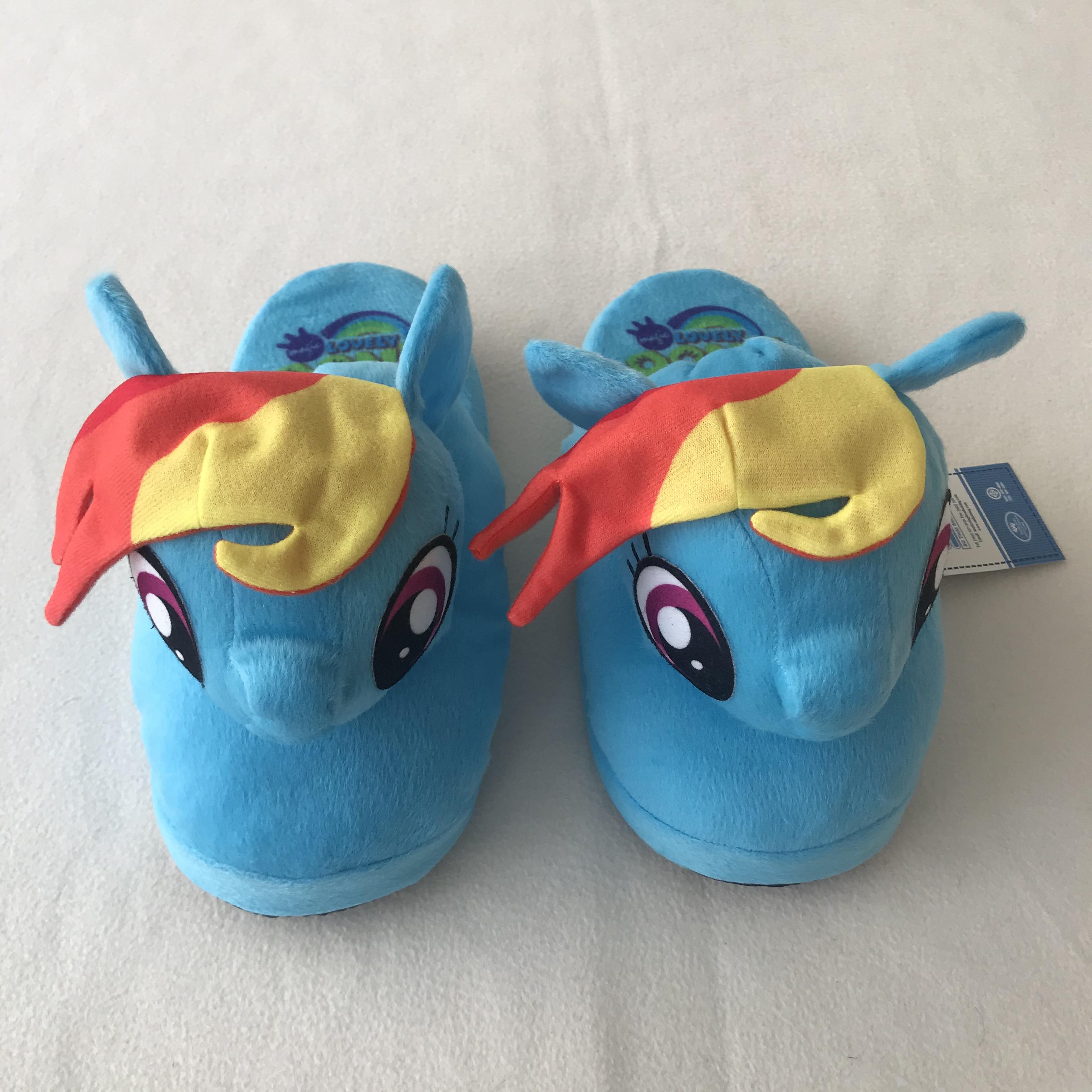 My little Pony รองเท้าใส่ในบ้าน รองเท้าแตะ เจ้าหญิง ม้า โพนี่ (เรนโบว์ แดช) Princess Pony Rainbow Dash Slippers Shoes Sandal Blue Free Size