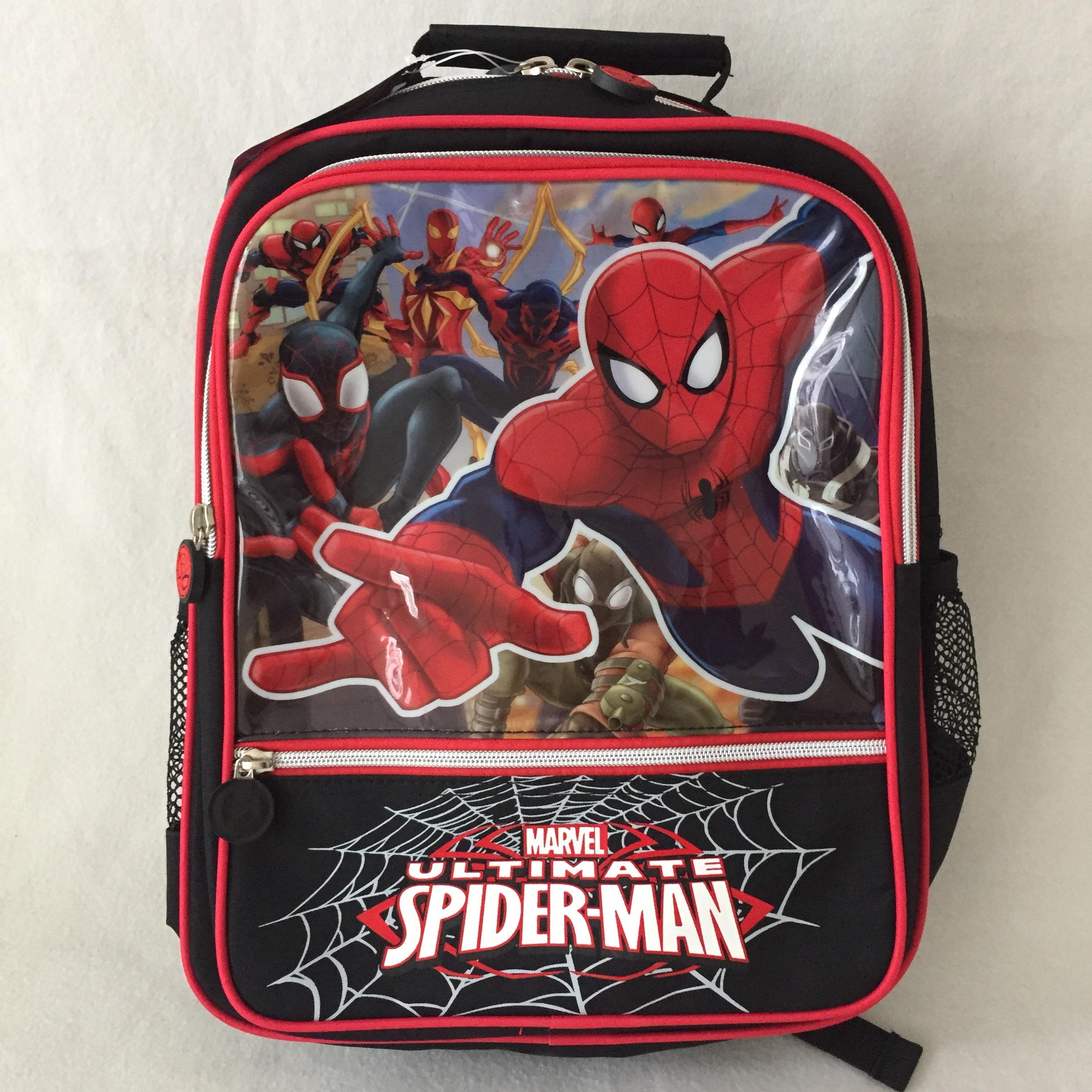 Spiderman กระเป๋าเป้ 14 นิ้ว สไปร์เดอร์เเมน Spiderman กระเป๋าสะพาย กระเป๋านักเรียน กระเป๋าเด็ก เเดงดำ