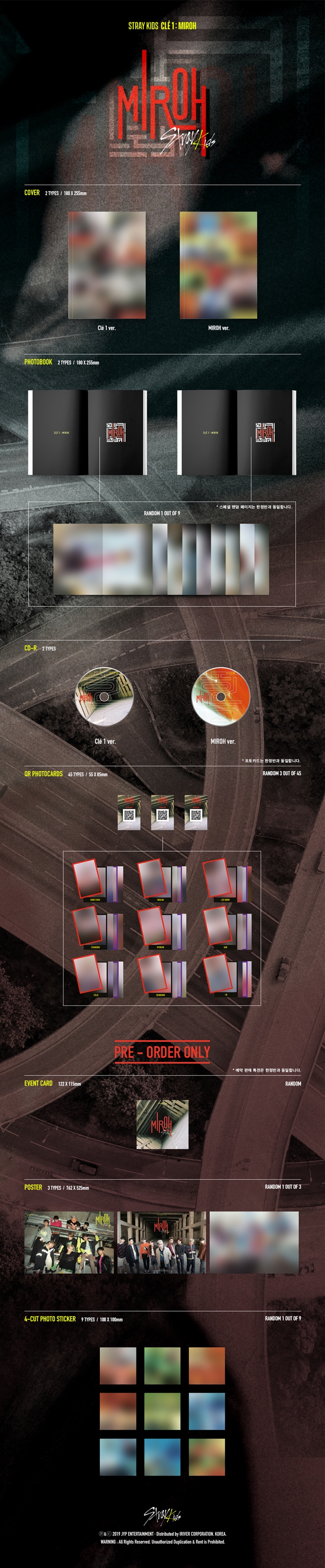 [PRE-ORDER] STRAY KIDS - 4th Mini Album "CLE 1 : MIROH" (Normal Edtion) (Random Cover)