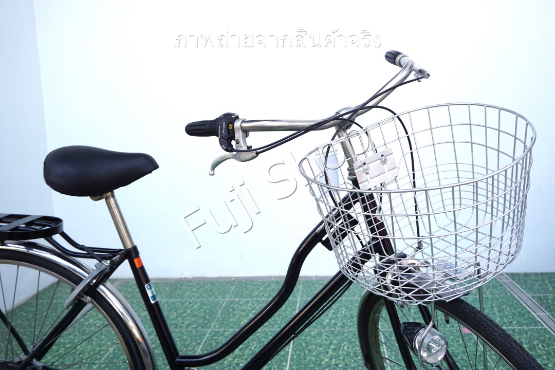 จักรยานแม่บ้านญี่ปุ่น - ล้อ 27 นิ้ว - เกียร์ 6 สปีด - ไฟหน้าอัตโนมัติ - Bridgestone - สีดำ [จักรยานมือสอง]