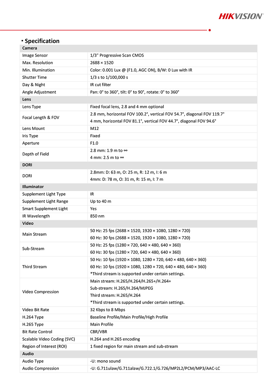 HIKVISION DS-2CD2046G2H-I (2.8/4 mm.) กล้องวงจรปิด IP CAMERA 4MP Acusense Darkfighter BY BILLIONAIRE SECURETECH DS-2CD2046G2H-I