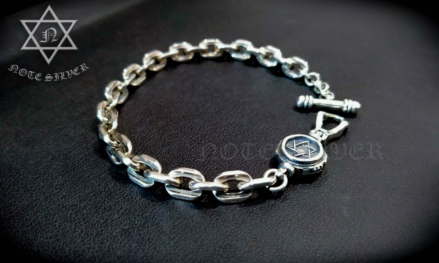สร้อยข้อมือ ลายคชกริต Sterling Silver 925 ตะขอ Star of David T-Bar NSBL2585
