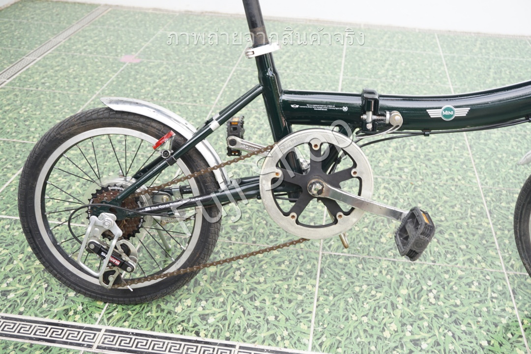 จักรยานพับได้ญี่ปุ่น - ล้อ 16 นิ้ว - มีเกียร์ - Mini Cooper - สีเขียว [จักรยานมือสอง]
